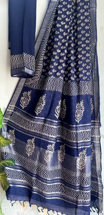 Linen saree  uploaded by Bagru crafts on 1/27/2024