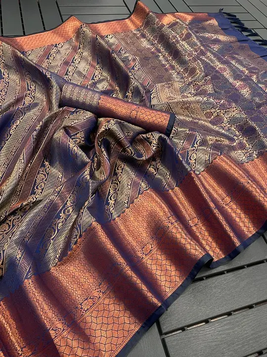 Kanchipuram silk pure copper zari saree uploaded by business on 1/27/2024