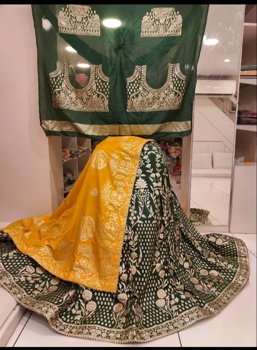 9983344462.  *😀😀Beautiful Lahenghas*😀😀
For This Wedding Season

*Pure  Banarasi Dolo silk langha uploaded by Gotapatti manufacturer on 1/28/2024