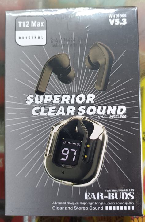 T12 MAX BLUETOOTH EARBUDS uploaded by SAFA MARWA EMPORIUM  on 1/29/2024