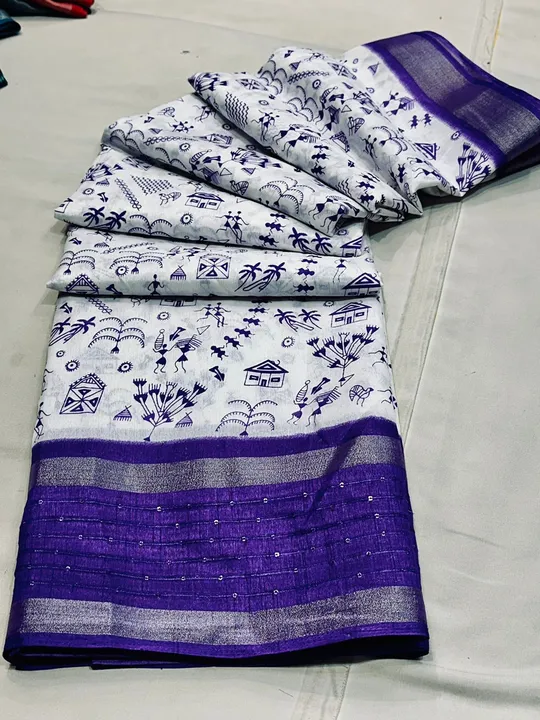 Dola silk sequence border  uploaded by N K SAREES  on 1/29/2024