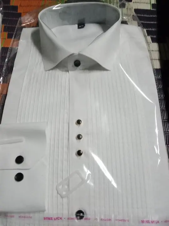 White Best Quality Tuxedo Stylish Shirts   uploaded by Panchmukhi Creations on 1/29/2024