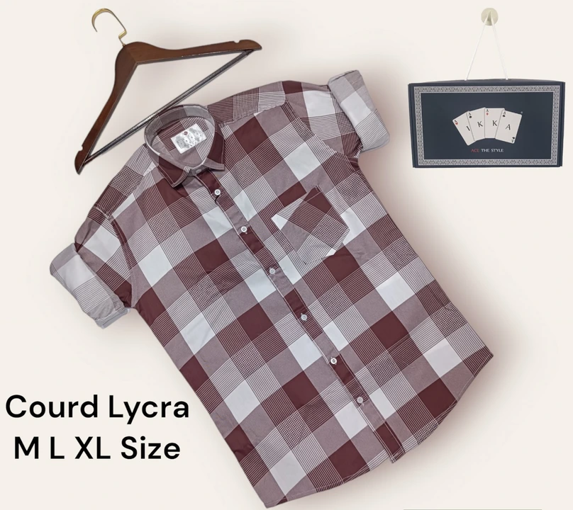 ♦️♣️1KKA♥️♠️ EXCLUSIVE  CORD LYCRA  CHECKERED BOX PACKING SHIRTS FOR MEN uploaded by Kushal Jeans, Indore on 1/30/2024