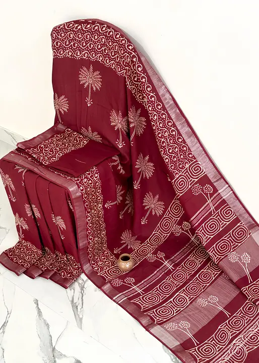 🥳Newly Arrival 🥳🥳
🍁New Cotton Linen Sarees collection👆 

🍁Traditional Bagru Handblock Print Li uploaded by Ayush Handicarft on 1/30/2024
