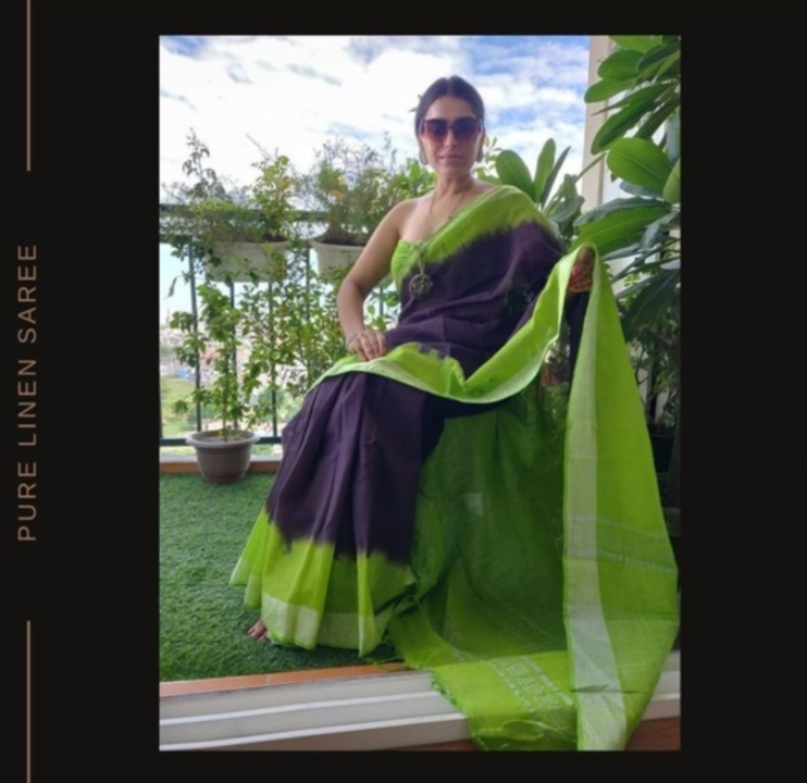 Linen by linen saree book on my phone number 7061152177  uploaded by Weavers gallery on 1/30/2024