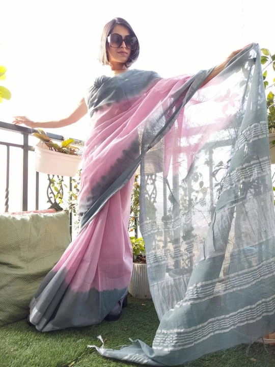 Linen by linen saree book on my phone number 7061152177  uploaded by Weavers gallery on 1/30/2024