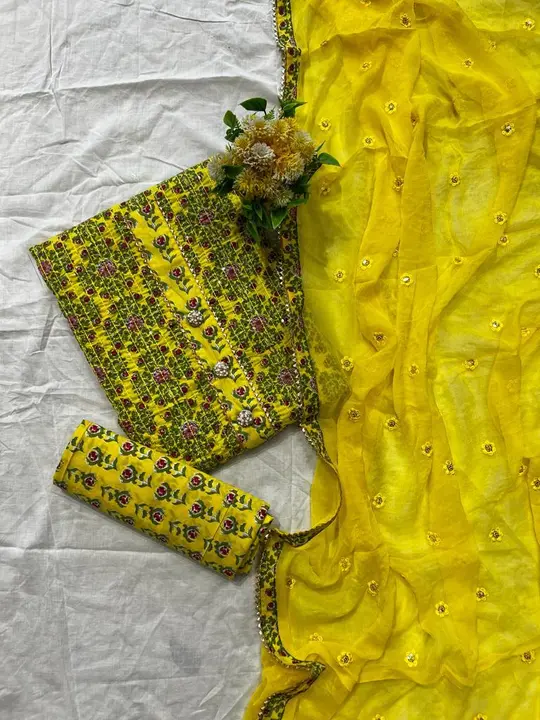 Cotton suits with chiffon dupatta  uploaded by Indiana Creations  on 1/31/2024