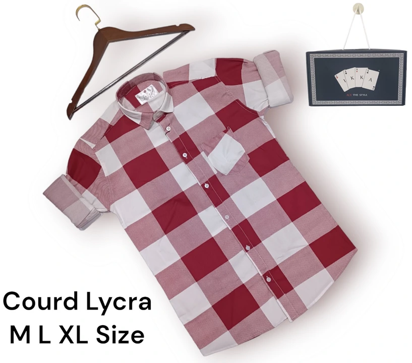 ♦️♣️1KKA♥️♠️ EXCLUSIVE  CORD LYCRA  CHECKERED BOX PACKING SHIRTS FOR MEN uploaded by Kushal Jeans, Indore on 1/31/2024