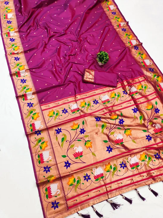 Fabric :- Soft  Pethani Silk saree with Zari weawing Motiifs & Zari weawing Rich Pallu  & Meenakari  uploaded by Miss Lifestyle on 1/31/2024