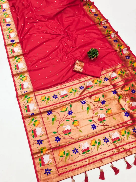 Fabric :- Soft  Pethani Silk saree with Zari weawing Motiifs & Zari weawing Rich Pallu  & Meenakari  uploaded by business on 1/31/2024