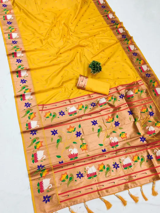Fabric :- Soft  Pethani Silk saree with Zari weawing Motiifs & Zari weawing Rich Pallu  & Meenakari  uploaded by business on 1/31/2024