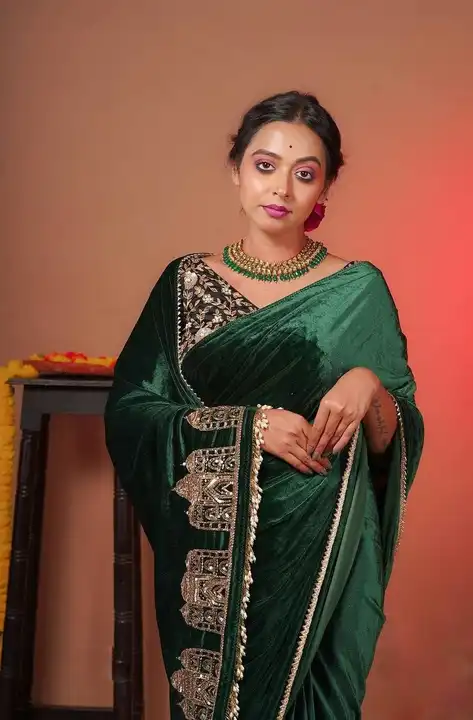 Green saree uploaded by business on 2/1/2024