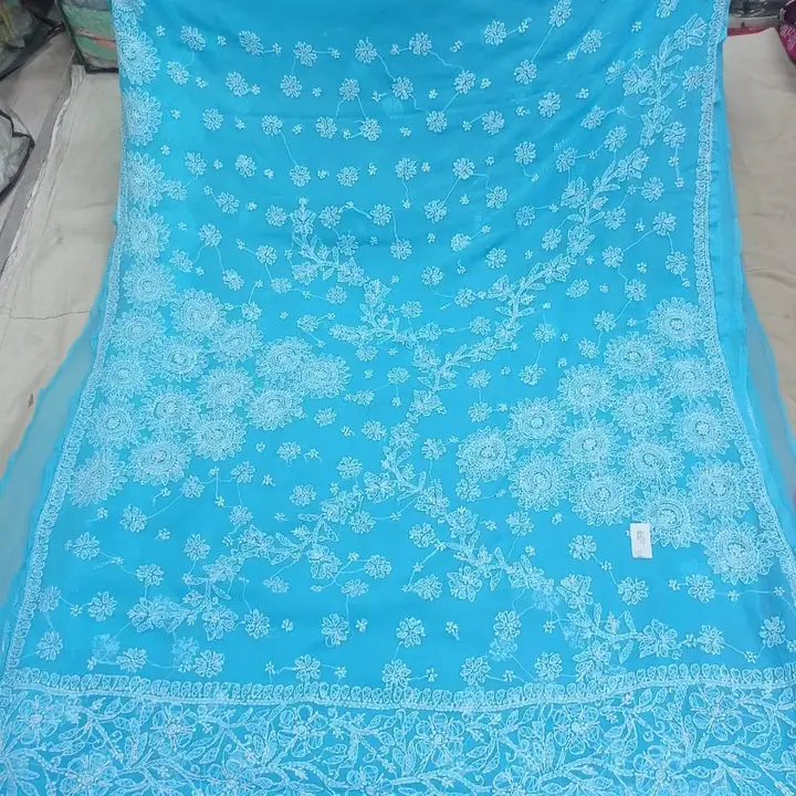 Chikan saree uploaded by Lcf crafts (lucknow Chikan factory) on 2/1/2024