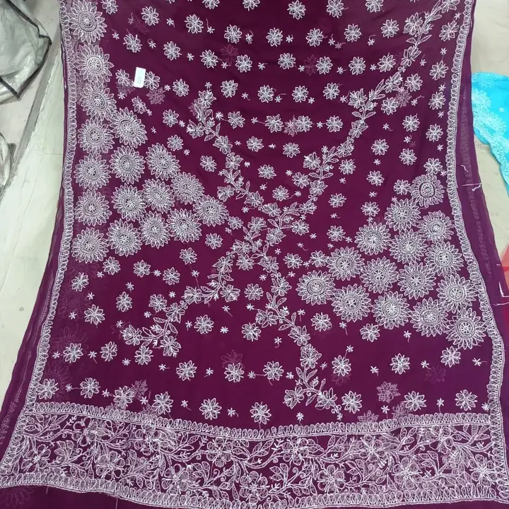 Chikan saree uploaded by Lcf crafts (lucknow Chikan factory) on 2/1/2024