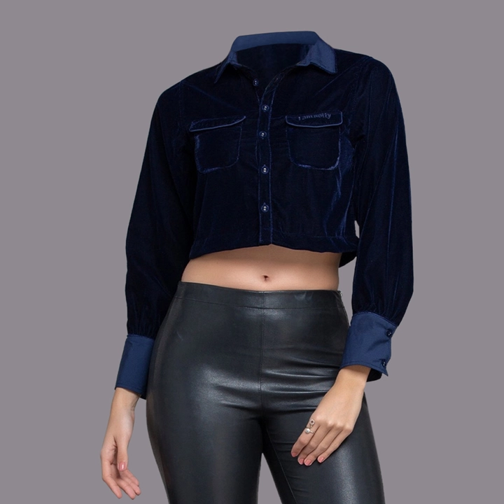 Velvet NAVY BLUE crop jacket for women and girls  uploaded by business on 2/1/2024
