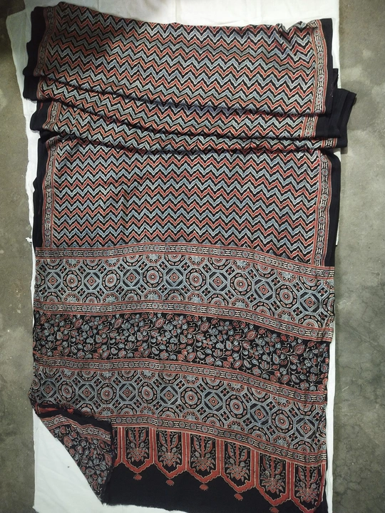 Ajrakh hand block print modal silk saree  uploaded by business on 2/1/2024