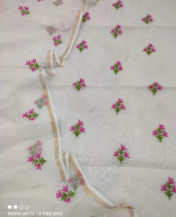 Kota doria cotton embroidery work suit  uploaded by Ansari Handloom on 2/2/2024