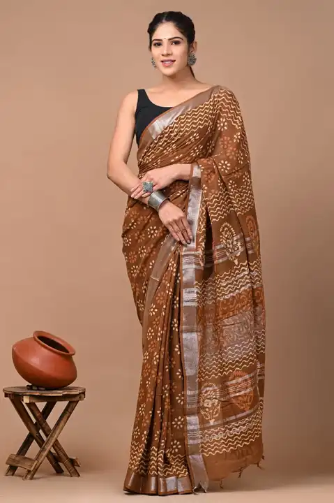 Linen saree uploaded by The print house  on 2/2/2024