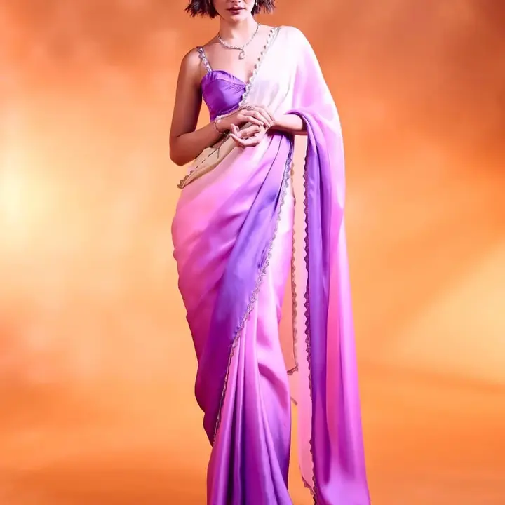 Satin shaded saree uploaded by business on 2/3/2024