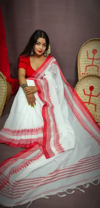 Prodip khadi cotton saree* uploaded by Ma Rita saree center  on 2/3/2024