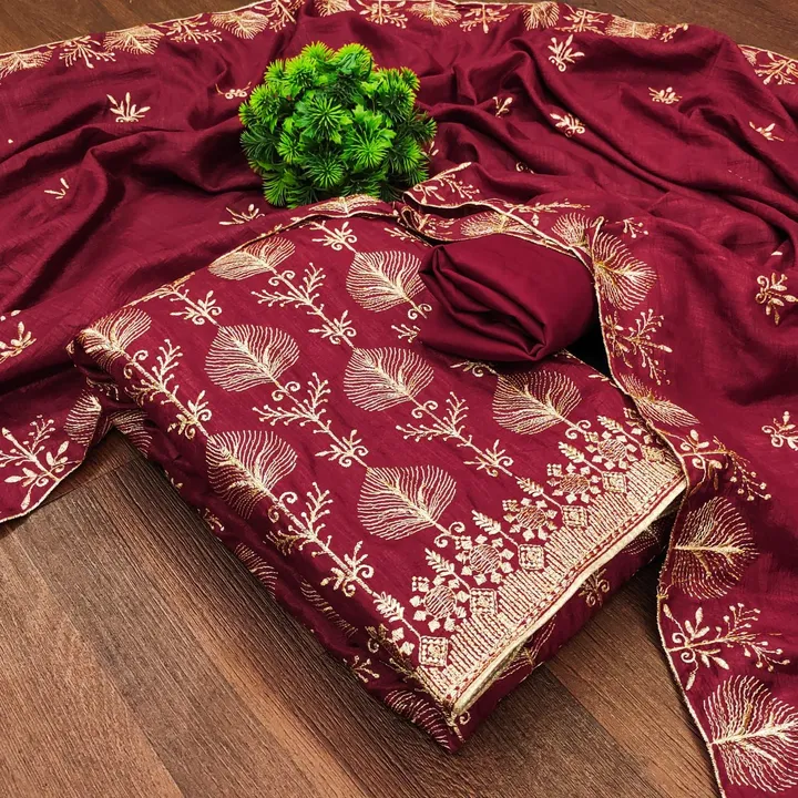 SOFT VICHITRA SILK WITH ALL OVER ZARI WORK uploaded by Shiva Enterprise on 2/3/2024