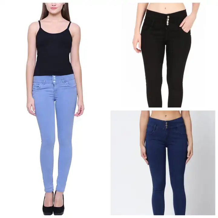 Post image Womens jeans
Kniting
28 to 32
Rs 260
3 button
34 to 36
Rs 270
Black sky navy