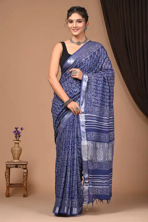 Cotton Linen saree  uploaded by business on 2/5/2024