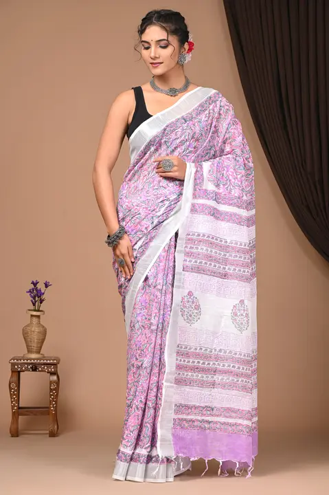 Cotton Linen saree  uploaded by Indiana Creations  on 2/5/2024