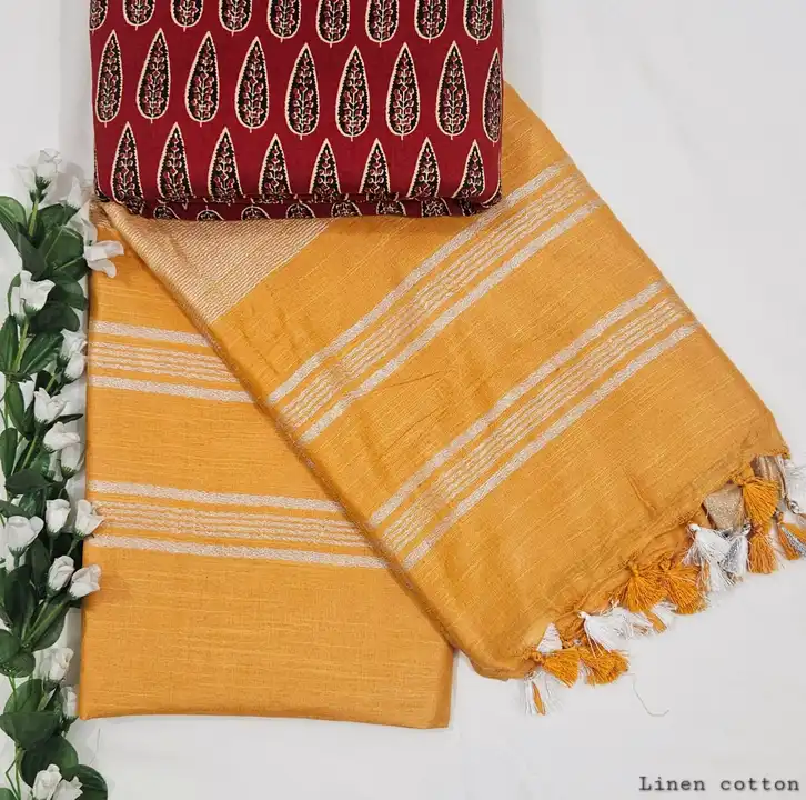 Cotton Linen saree  uploaded by Indiana Creations  on 2/5/2024