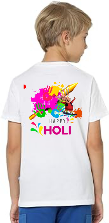Holi special printed t-shirt for boys girls and kids contact - 9455131025 uploaded by business on 2/5/2024