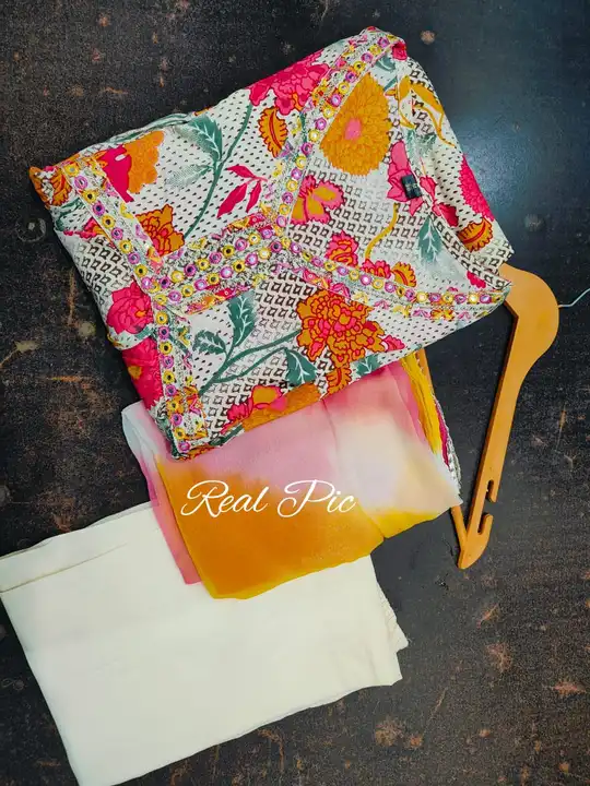Premium Rayon Fabric Aliya cut kurta pant dupatta set uploaded by Kabir Fashion World on 2/6/2024