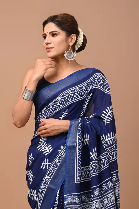 Cotton Linen saree  uploaded by business on 2/6/2024