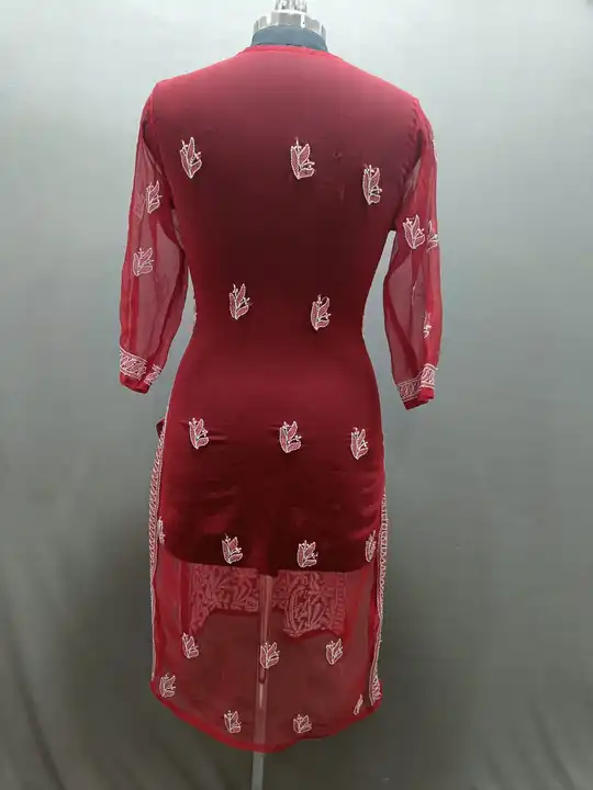 Kurti 
Fabric georgette
Lenth 44 
Size 38 to 42
Front jaal work. Contact no. 8318704348... uploaded by Msk chikan udyog on 2/6/2024