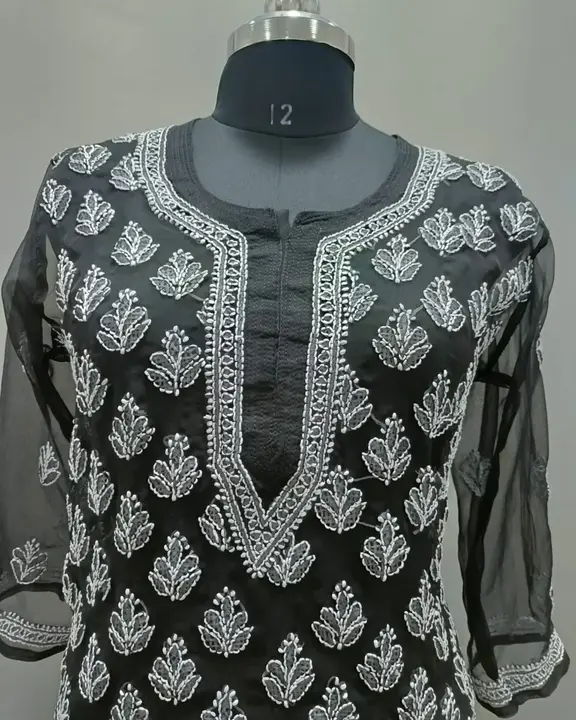 Kurti 
Fabric- georgette 
Size 38 to 42
Length- 44
Boti jaal work.. contact no . 8318704348.. uploaded by business on 2/6/2024
