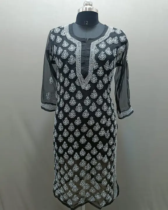 Kurti 
Fabric- georgette 
Size 38 to 42
Length- 44
Boti jaal work.. contact no . 8318704348.. uploaded by Msk chikan udyog on 2/6/2024
