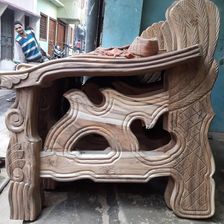 Wooden sofa set 3+1+1 uploaded by Aadil Timber Traders on 2/6/2024
