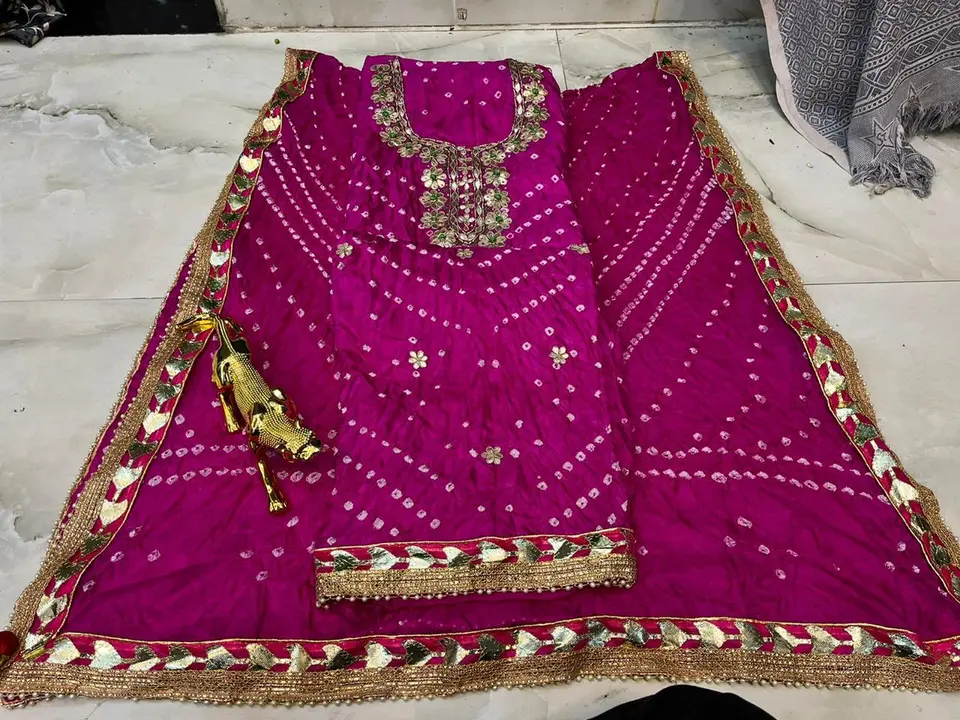 9983344462.   🥰🥰😍🥰 *New Launched*😍🥰😍

*Bandhej silk suits with hand goota Patti work with got uploaded by business on 2/6/2024