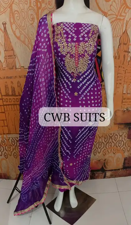 9983344462.  🥰🥰😍🥰 *New Launched*😍🥰😍

*Bandhej silk suits with hand goota Patti work with gott uploaded by Gotapatti manufacturer on 2/6/2024