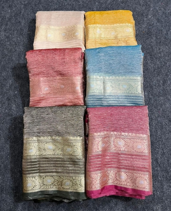 Banarasi Crush Tissue Silk  uploaded by Sara Silk Art (Sarees) on 2/7/2024