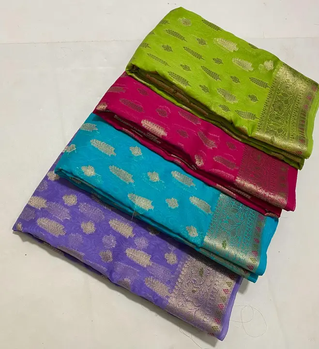 Banarasi Semi Georgette Dyble Soft Silk Saree  uploaded by Sara Silk Art (Sarees) on 2/7/2024