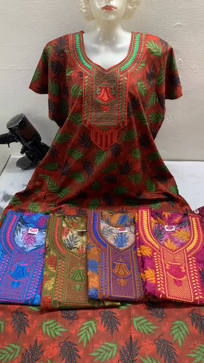 Long embroidery nighty   Gsm 250 uploaded by Deepak garments on 2/7/2024
