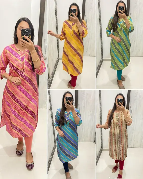 Laheriya print cotton kurti  uploaded by DHANLAXMI Fashion on 2/7/2024