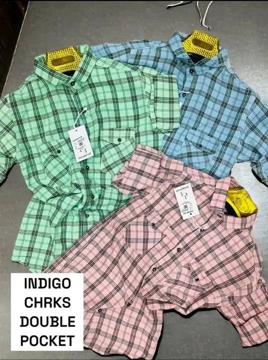 NEW INDIGO CHEX DOBULE POCKET TOUCH BUTTON SIZE M-L-XL ONLY 🔥🔥 uploaded by business on 2/7/2024