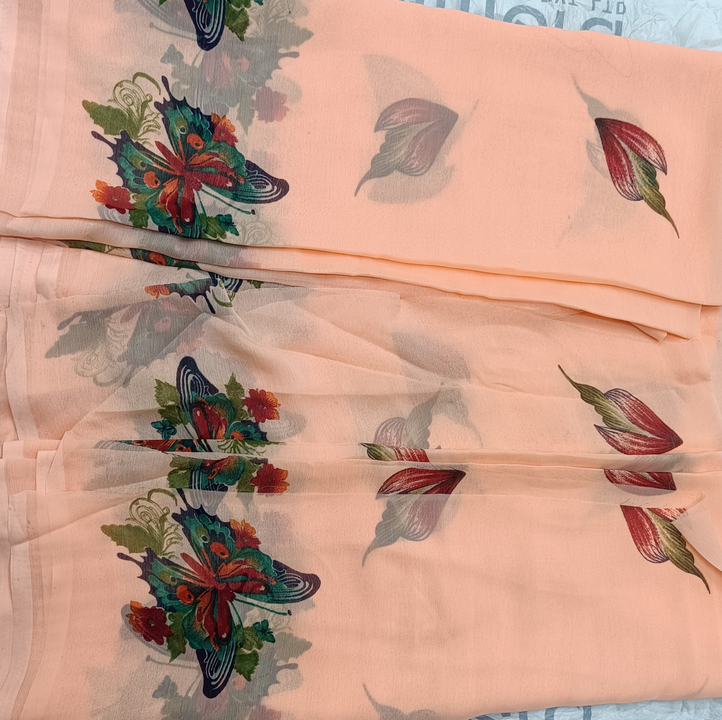 Beautiful Chiffron saree with blouse piece available  uploaded by Manomaya on 2/7/2024