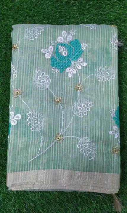 F Cotton embroidery work saree  uploaded by Noor creation on 2/7/2024