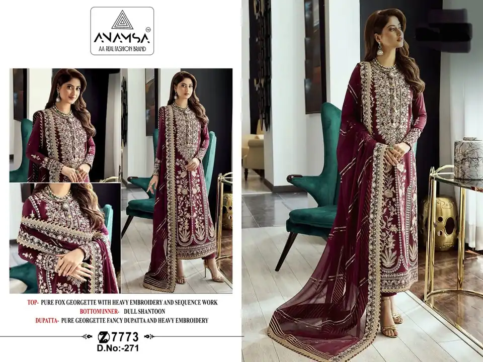 Pakistani Brands Anamsa All Designs Available  uploaded by Aadil Fashion's  on 2/7/2024