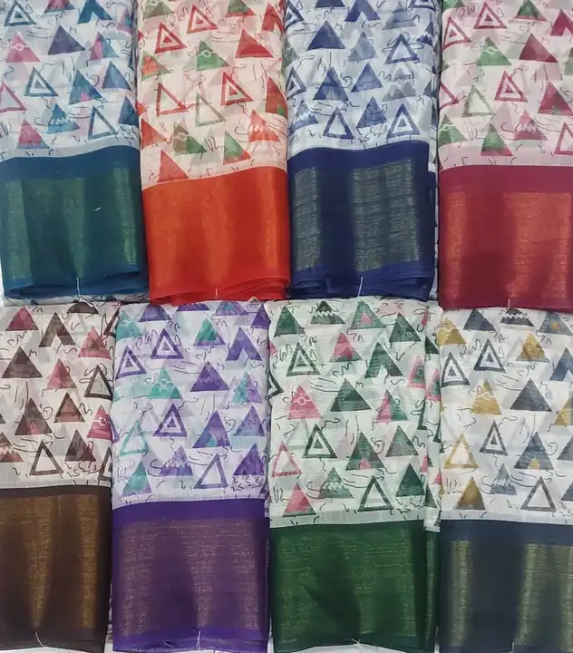 5*2 cottan lilan type fancy printed saree  uploaded by NARMADA SILK on 2/8/2024