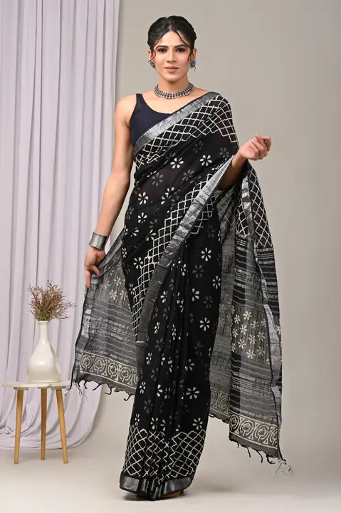 Cotton Linen saree  uploaded by business on 2/8/2024