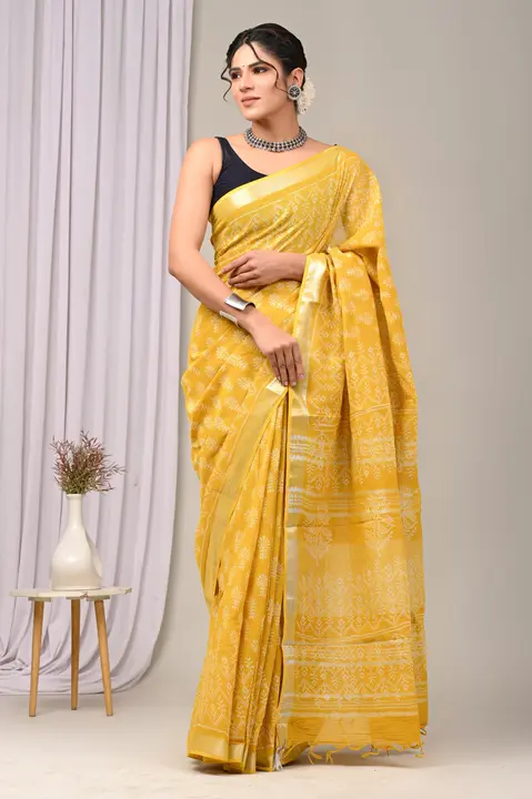 Cotton Linen saree  uploaded by Indiana Creations  on 2/8/2024