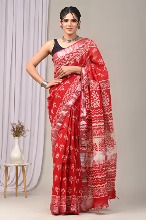 Cotton Linen saree  uploaded by Indiana Creations  on 2/8/2024